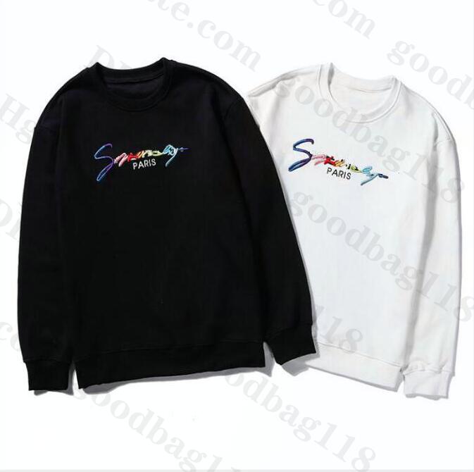 

Spring Autumn Crew-Neck mens hoodies couples Fashion Pullover long sleeve street Hip Hop Cotton big pin Embroidery loose fit womens designer hoodie sweatshirt, White