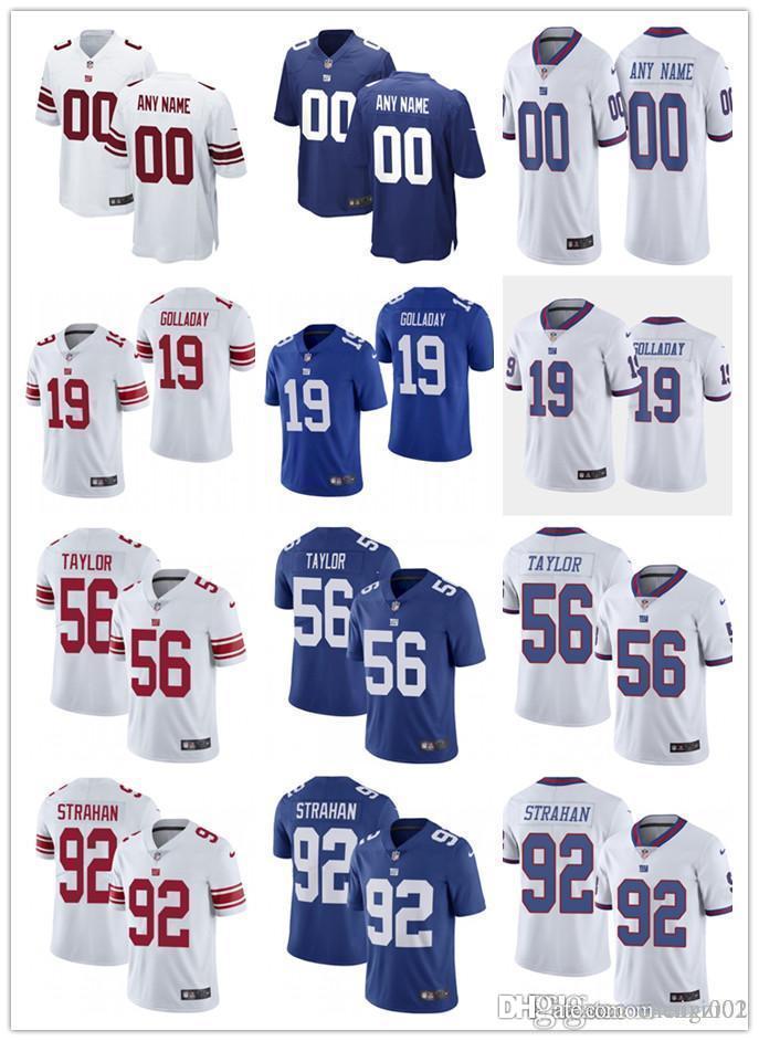 

Men Women Youth New York Giants 19 Kenny Golladay 8 Daniel Jones 56 Lawrence Taylor 92 Michael Strahan custom Football Jerse, Black;red