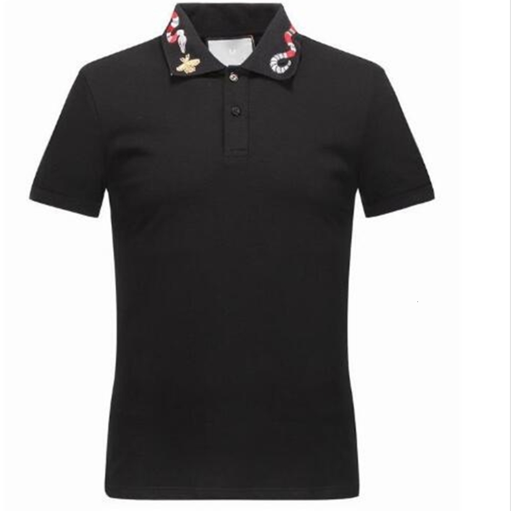 

Designer polos shirt Men Fashion Floral Casual Classic Solid Cotton Collar With Embroidery Snake Bees Streetwear polo T-SHIRTS, White