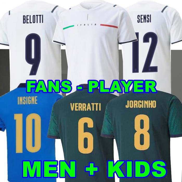 

Player version 2020 2021 Italy soccer Jersey away SENSI BELOTTI JORGINHO EL SHAARAWY INSIGNE VERRATTI BERNARDESCHI PELLEGRRINI KEAN men + kids 20 21 FOOTBALL SHIRTS, 2005