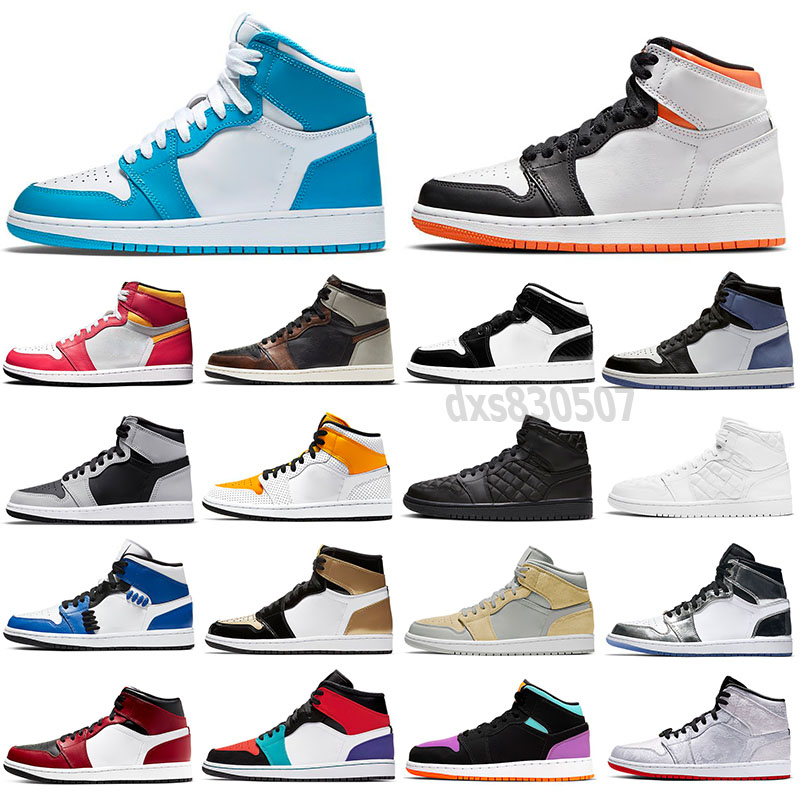 

1 1s Univeristy Blue High Dark Mocha White Jumpman Mens Women PATINA Hyper Royal Off Light Fusion Red Candy Trainers Sneaker 36-46 TY3, # 20