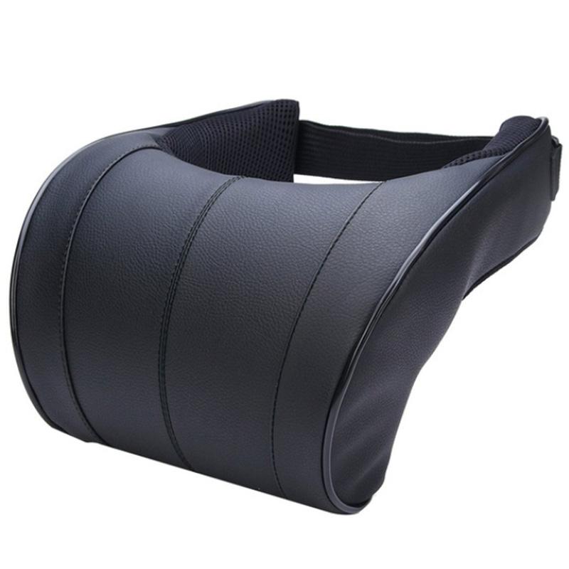 

Seat Cushions 1Pcs Pu Leather Auto Car Neck Pillow Memory Foam Pillows Rest Headrest Cushion Pad Black