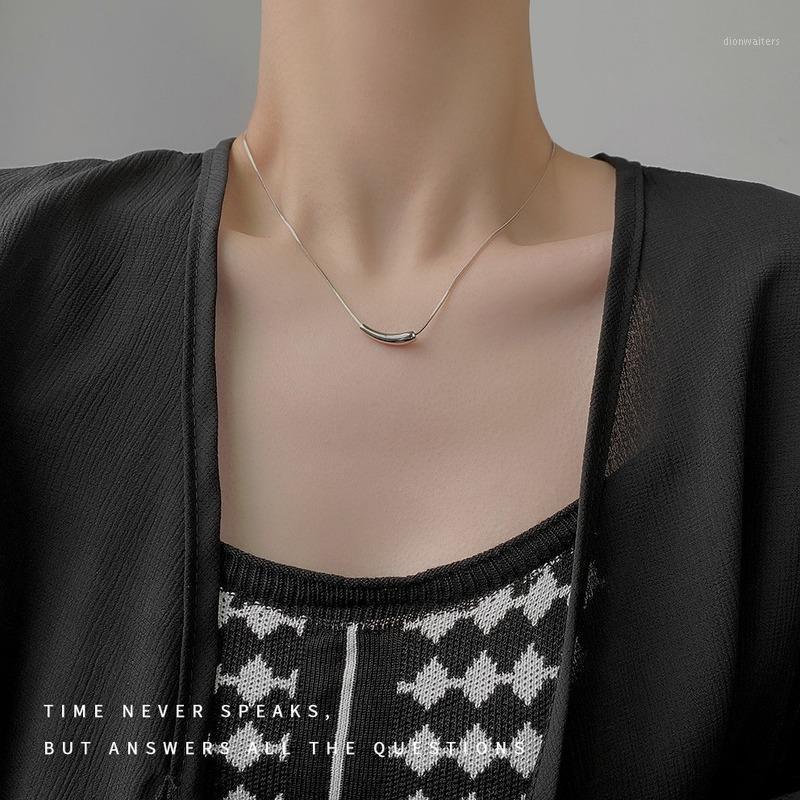 

Chains Eggplant Necklaces Woman Jewelry Simple Womans Necklace Chain Pendant Ladies Silver Color Trendy European Stainless Naszyjnik