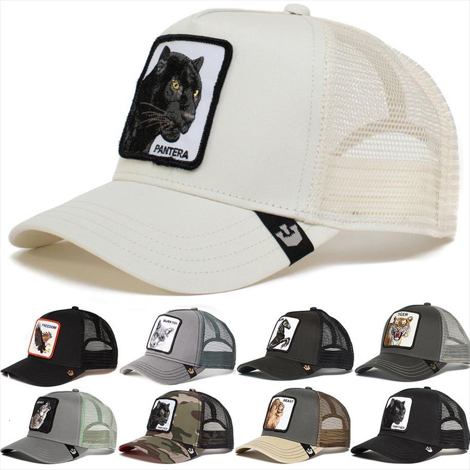 Panthère maille casquette anime papa chapeau chapeau dessin animé baseball toucan snapback loup tigre tigre requin chapeaux de filet extérieur dr
