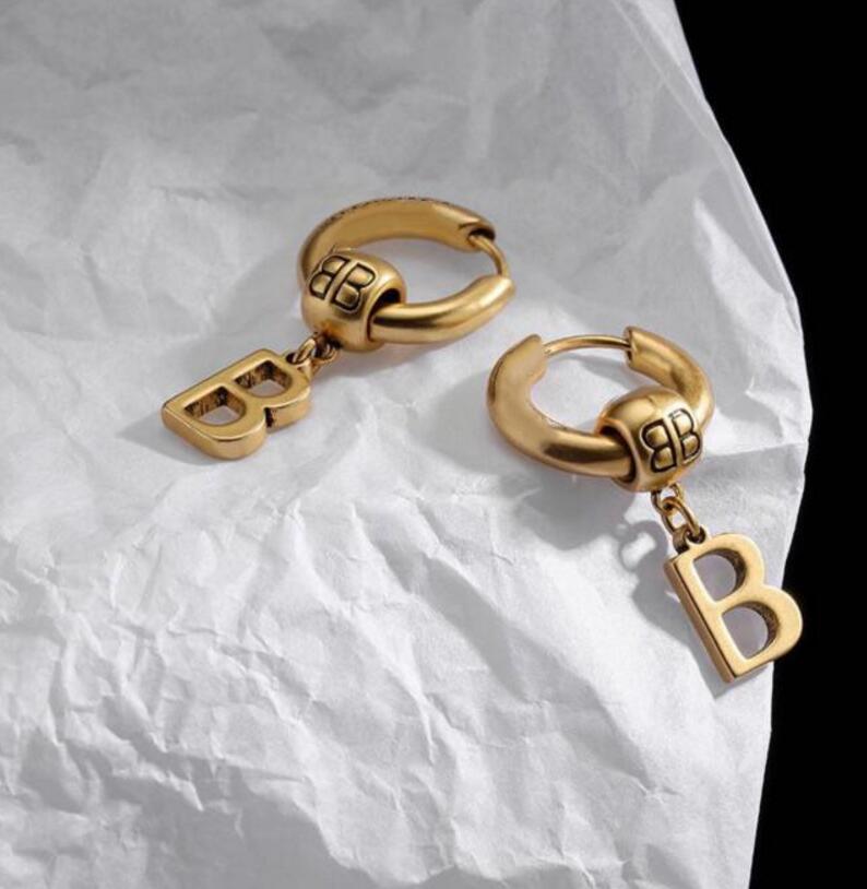 

Best quality Fashion Retro bronze Hoop Ear Studs Designer Circle Earrings Men women lovers gifts wedding jewelry accessories