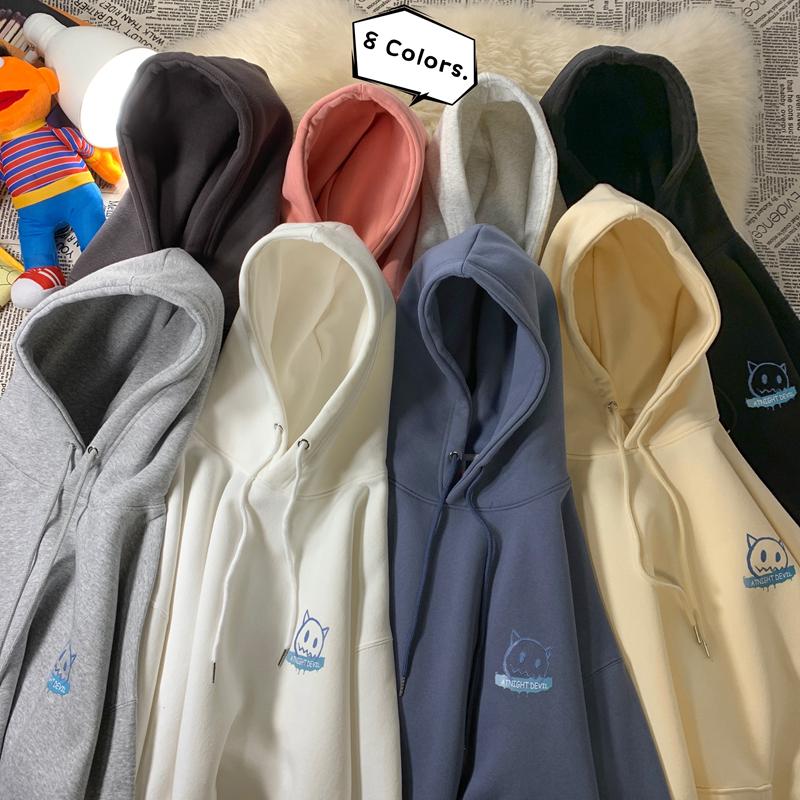

Men's Hoodies & Sweatshirts 2021 Cotton Tile Autumn Solid Loose Hoodie Soft Top Coat Printed, Black