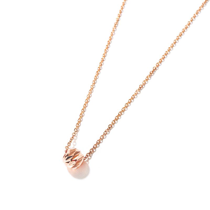 

Pendant Necklaces Compact Exquisite Necklace Women's Titanium Steel Cute Ball Style Light Luxury Round Bead Copper Clavicle Chain For