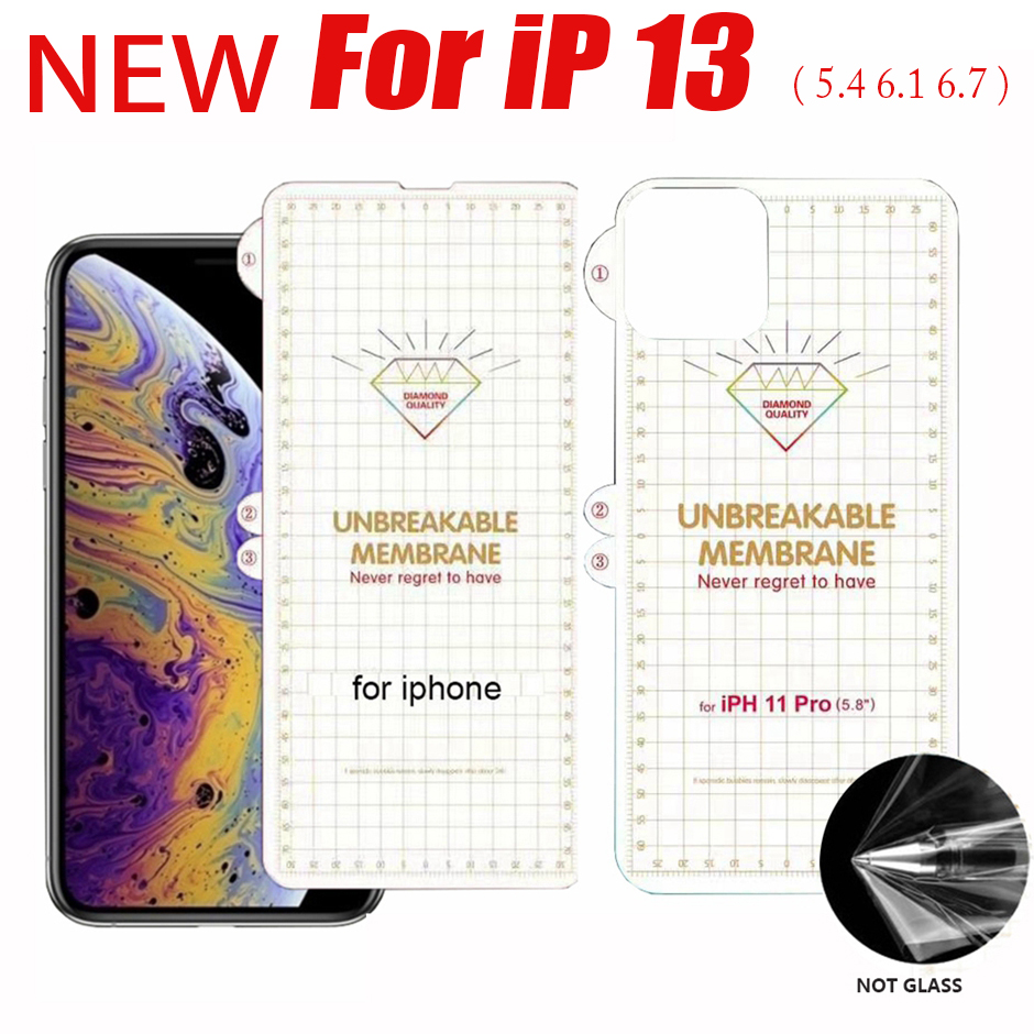 

Front Back Unbreakable Membrane TPU Screen Protector For iPhone 13 12 MINI11 PRO MAX 6 7 8 Samsung Galaxy S21 S20 Plus Ultra z fold 3 flip Huawei P50 PRO PLUS