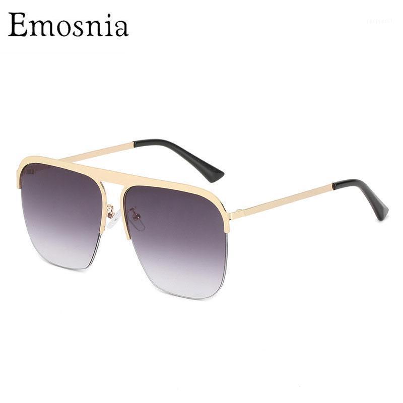 

Oversized Square Sunglasses Women Men Semi-Rimless Designer Vintage Fashion Big Frame Sun Glasses UV400