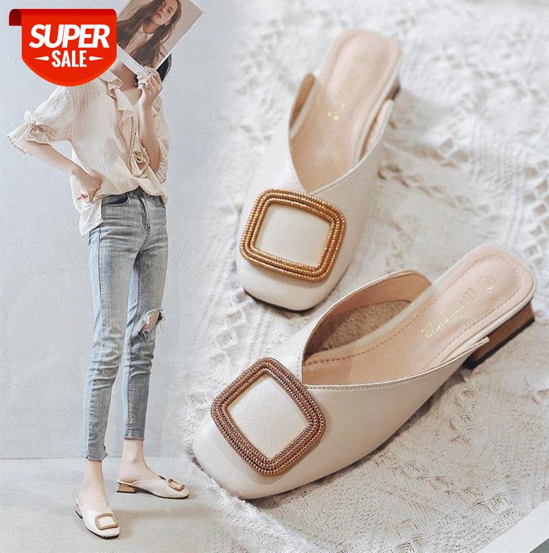 

designer women pumps slippers slip on shoes mules square toe heel casual shoes wooden block heels summer footwear mujer bombas #3d1t