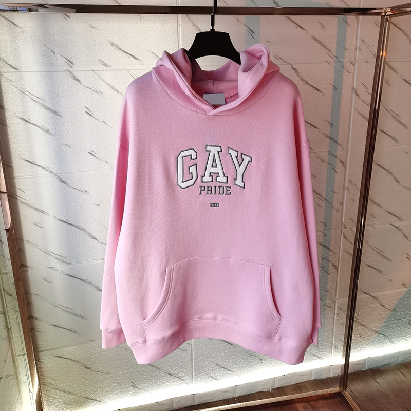 

2021 Europe Autumn Winter Gay Print Hoodie Fashion men women Terry fabrics Hooded Pullover Sweatshirt, Black
