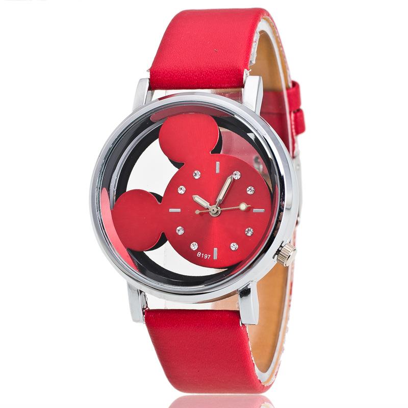 

Wristwatches Perspective Men's And Women's Watch Simple Cute Cartoon Student Fashion Casual Quartz, Red