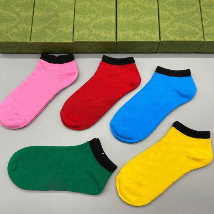 Highly Quality Mens Women Designer Socks With Letters Fashion Colorful Stockings 5 Pairs Box Four Season Men Woman Casual Sports Sock-image-706932887
