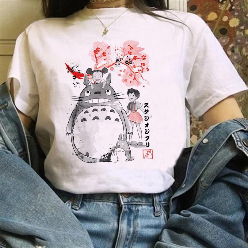 

Female Cartoon Totoro Thousand Mens T Shirt And Chihiro Printed Japanese Anime Graphics Harajuku Studio Ghibli