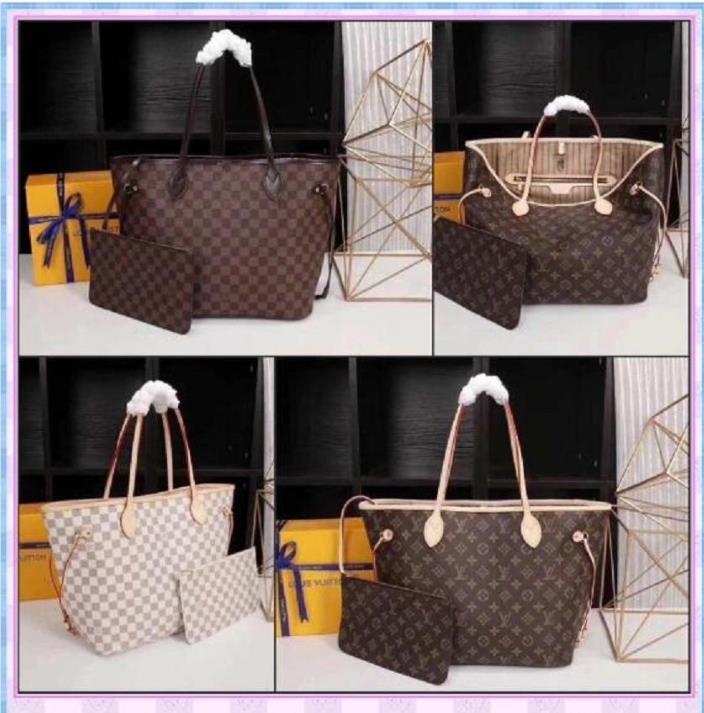 

2pcs/set women Shopping LV LOUIS Bags VITTON handbags flower composite tote leathe rclutch shoulder bag