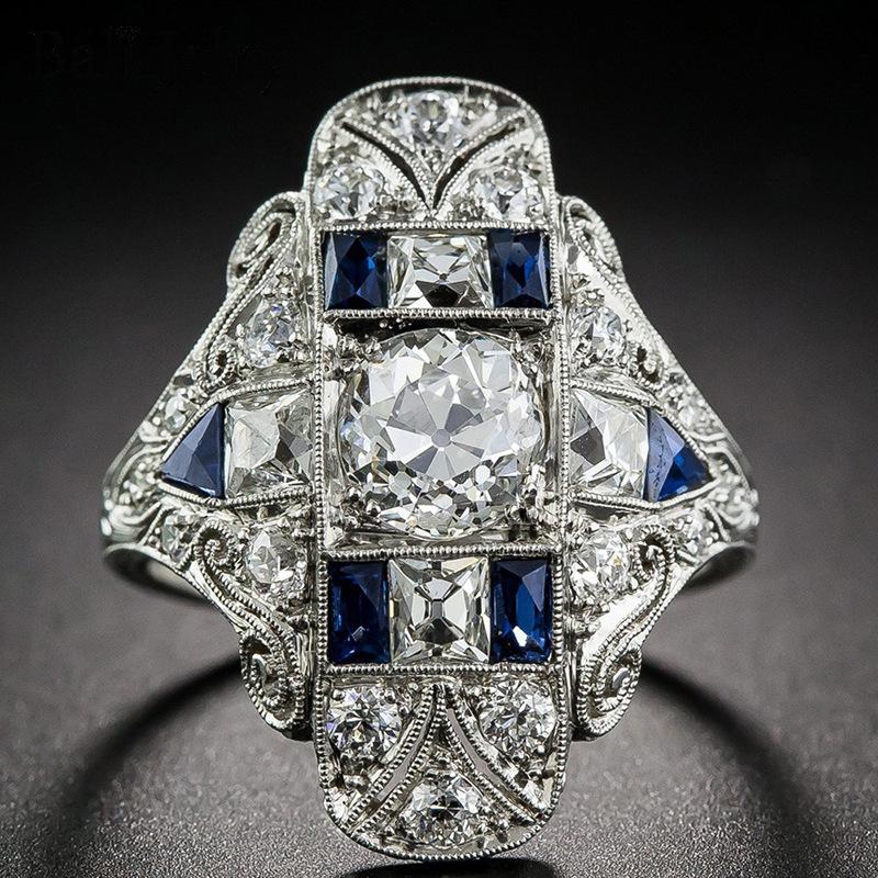 

Cluster Rings Bali Jelry Retro Charm 925 Silver Jewelry Accessories Zircon Gemstones Ring For Women Men Wedding Engagement Drop
