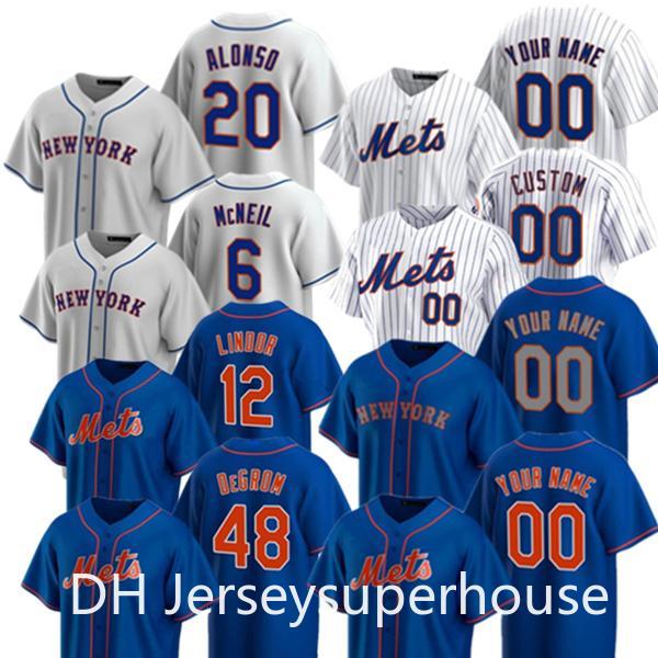 

2021 Mets 12 Francisco Lindor jersey 20 Pete Alonso 48 Jacob DeGrom 31 Mike Piazza 40 Wilson Ramos 45 Michael Wacha Wilson baseball jersey, Men's color 2