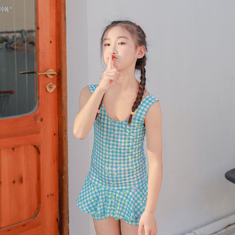 

Children's lovely baby swimsuit one piece skirt, Blue