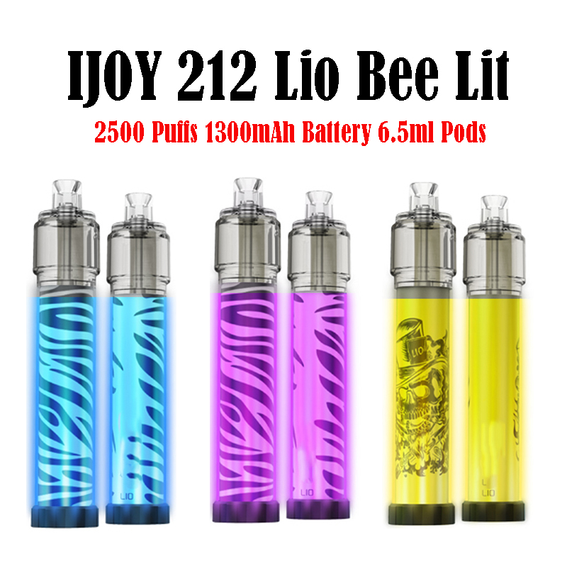 

IJOY 212 Lio Bee Lit Disposable Glow E cigarettes Colors Lighting 2500 Puffs 1300mAh Battery 6.5ml Pods