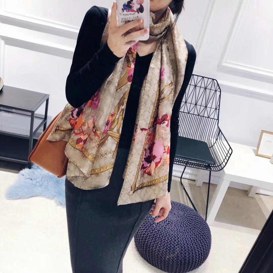 

2021 top Designers scarf High Quality silk long scarves Classic Floral Printing design womans scarves size 180x90cm no box