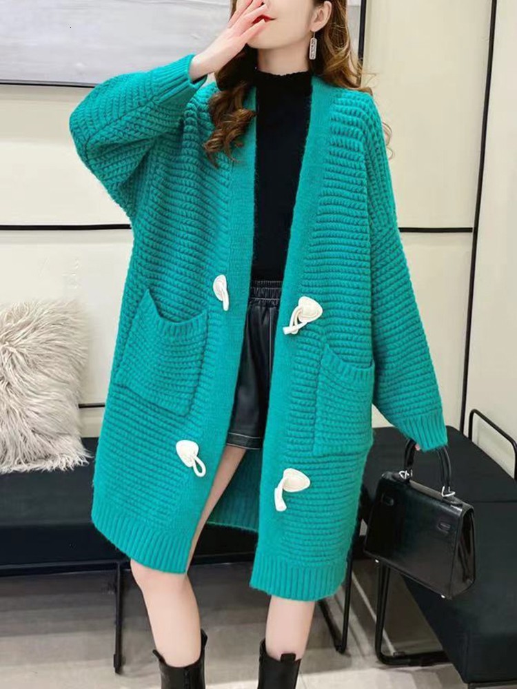 

women's sweaters cardigan lady thicken warm sweater coat harajuku solid outwear autumn winter casual loose long knitted women quw3, White;black