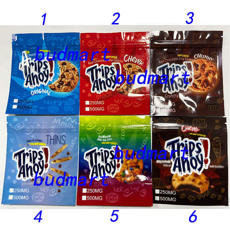 

Edibles packaging bags Trips ahoy Original Chewy Chunky Brownie filled Thins rainbow arc-en-ciel canna butter candy mylar gummy bag