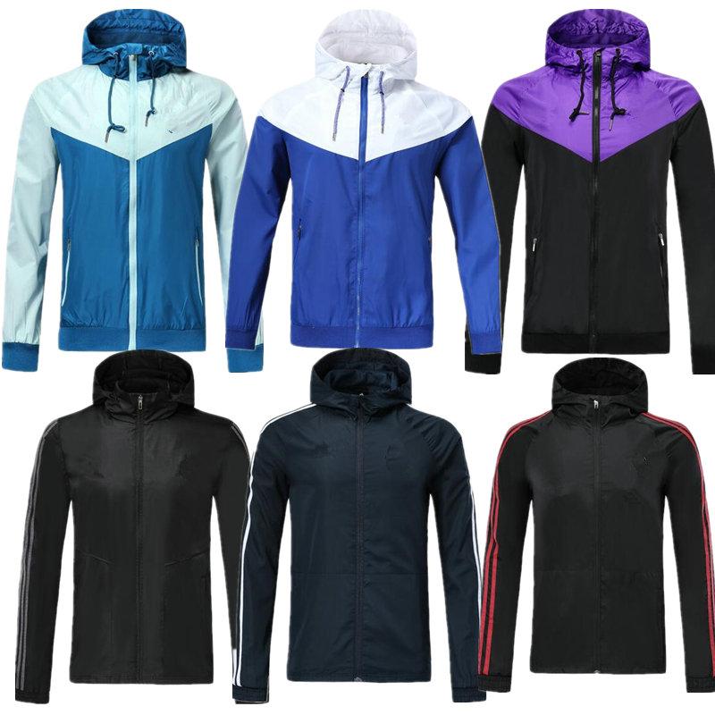 

Top Long jacket rain Hooded Sportswear survetement football tracksuits trnew Madrid Soccer Tracksuit 2019 2020 Windbreaker hooded training, Black;yellow