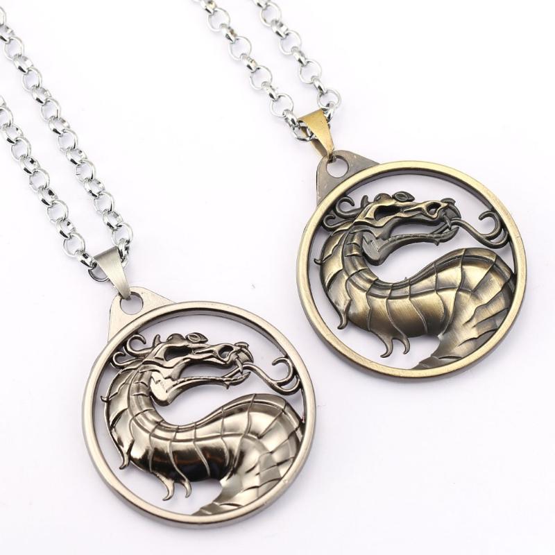 

Pendant Necklaces Mortal Kombat Necklace Dragon Friendship Men Women Game Jewelry Choker Accessories YS11395