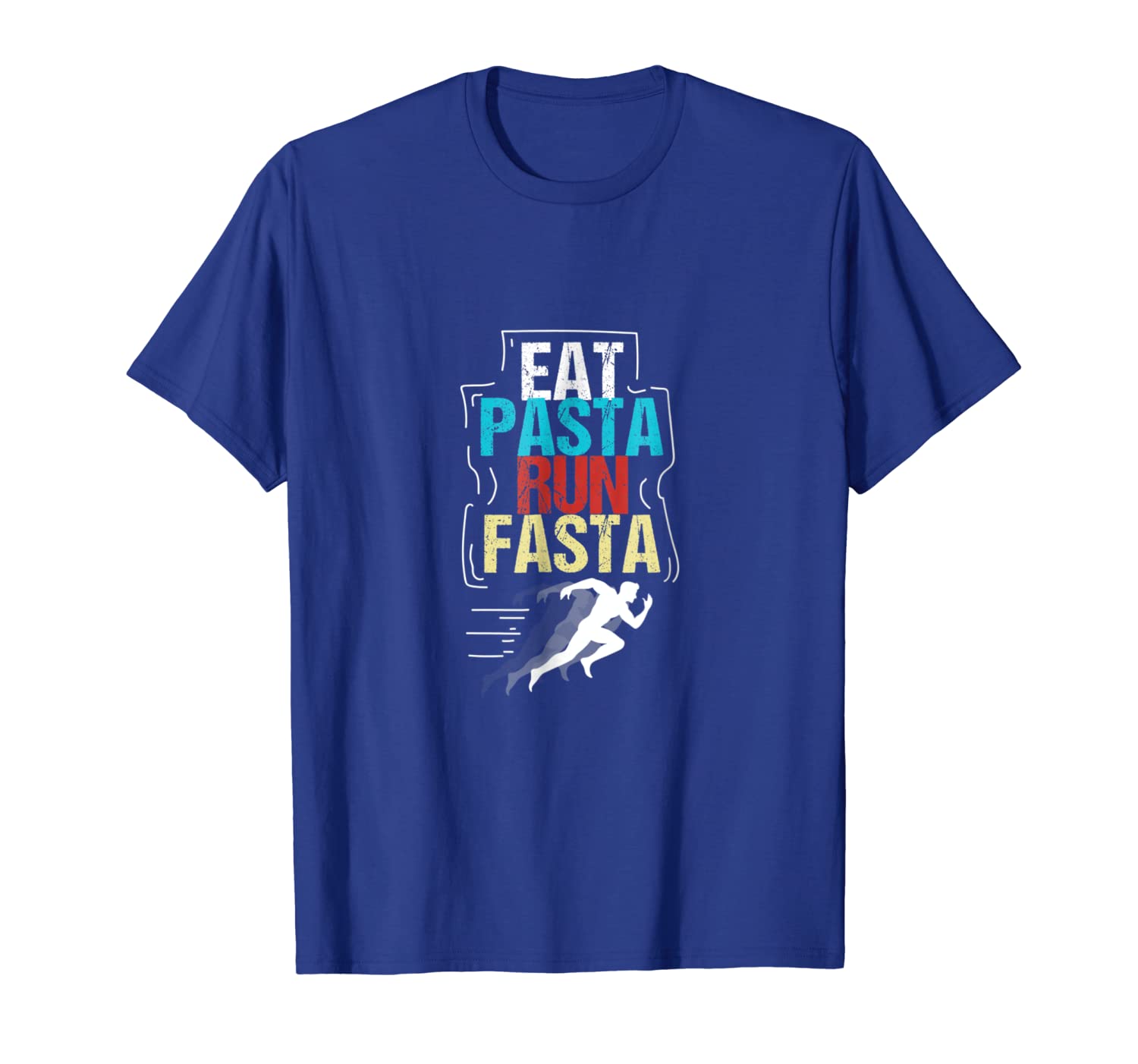 

funny eat pasta run fasta running motivational gift t shirt, White;black