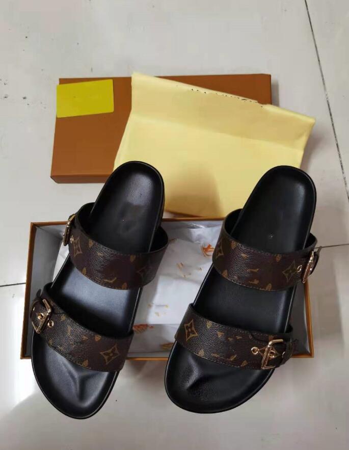 

LLL2021 Slide Sandal Designer Shoes Luxury Slides Summer Fashion Wide Flat Slipper men and women Sandals Slippers Flip Flops with box, Black