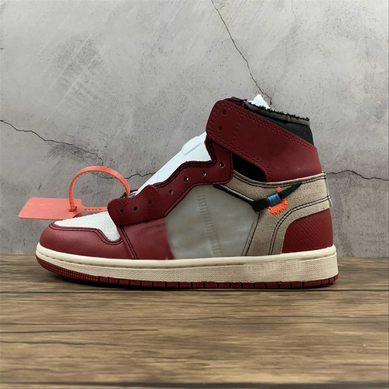 

Jumpman 1 OG Basketball Shoes Co-Designed UNC Chicago Red White Designer Sports Sneakers Size EU36-46 Top Quality
