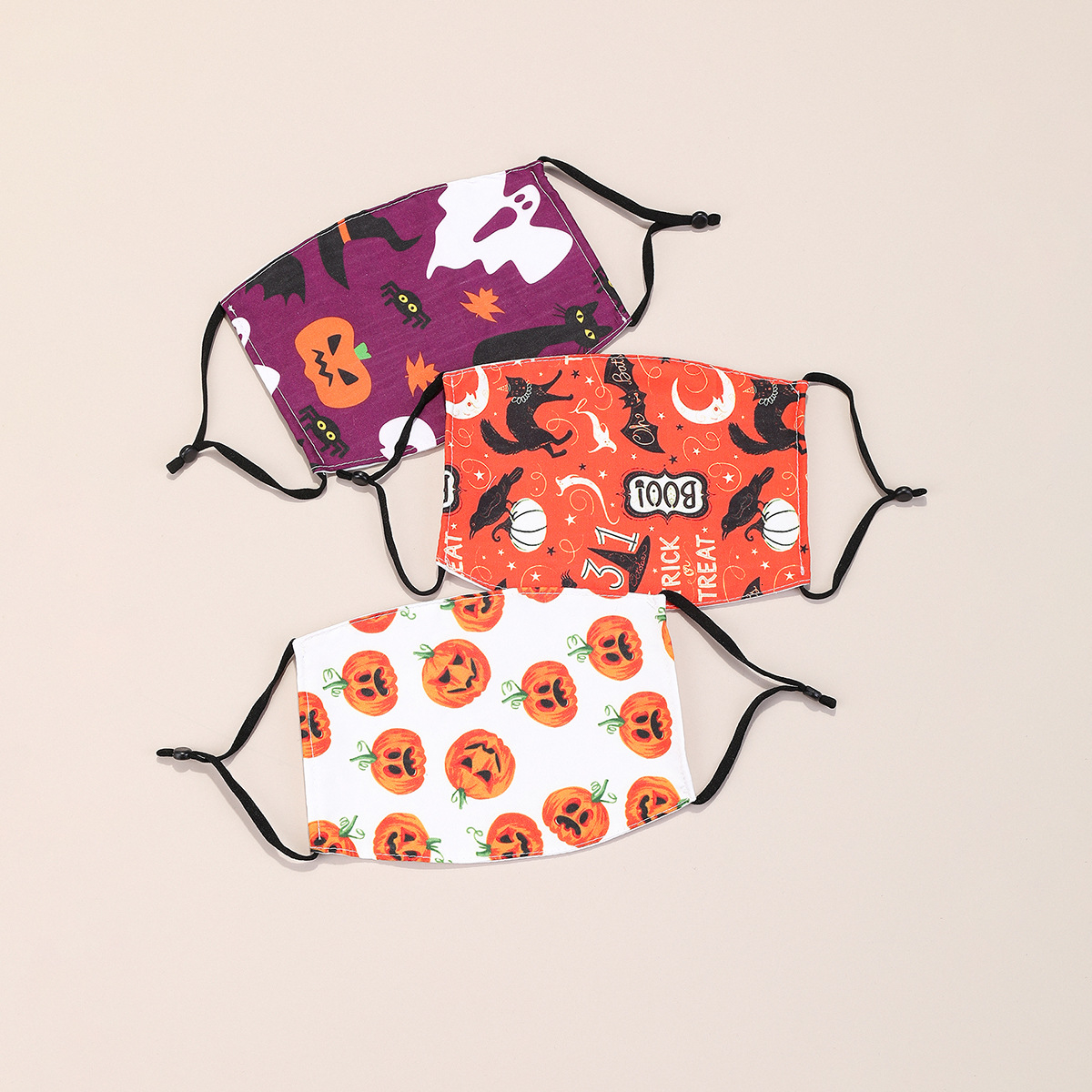 

halloween cartoon printing graffiti pumpkin winter dust washable cotton mask adult