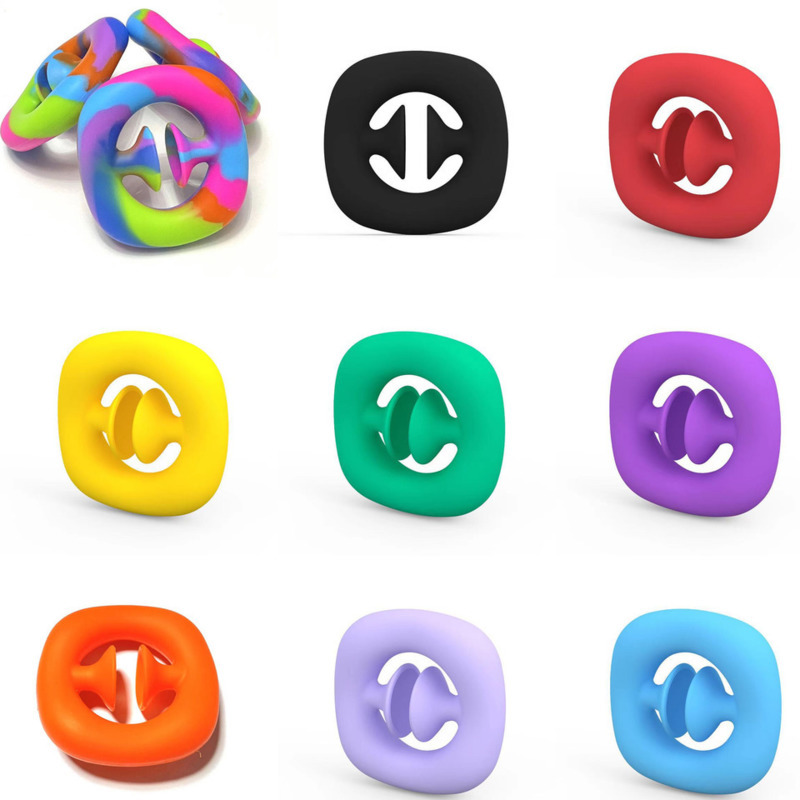 

Rainbow Fidget Grab Snap Squeeze Toy Hand Snappers Hands Strength Grip Grabs Squeezy Snap Sensory Toys Autism Stress Relief H31CWSV