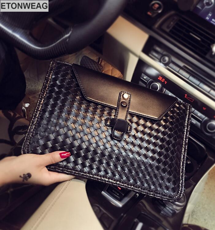 

Factory wholesale brand men handbag woven wrist bag business leather fashion hand envelope bags fashions wovens leathers handbags mens shoulder, Black(boutique box)