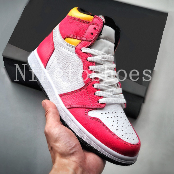 

1 High OG Light Fusion Mens Shoe Red White Laser Orange Black Casual Trainer Outdoor Sports Women Shoes