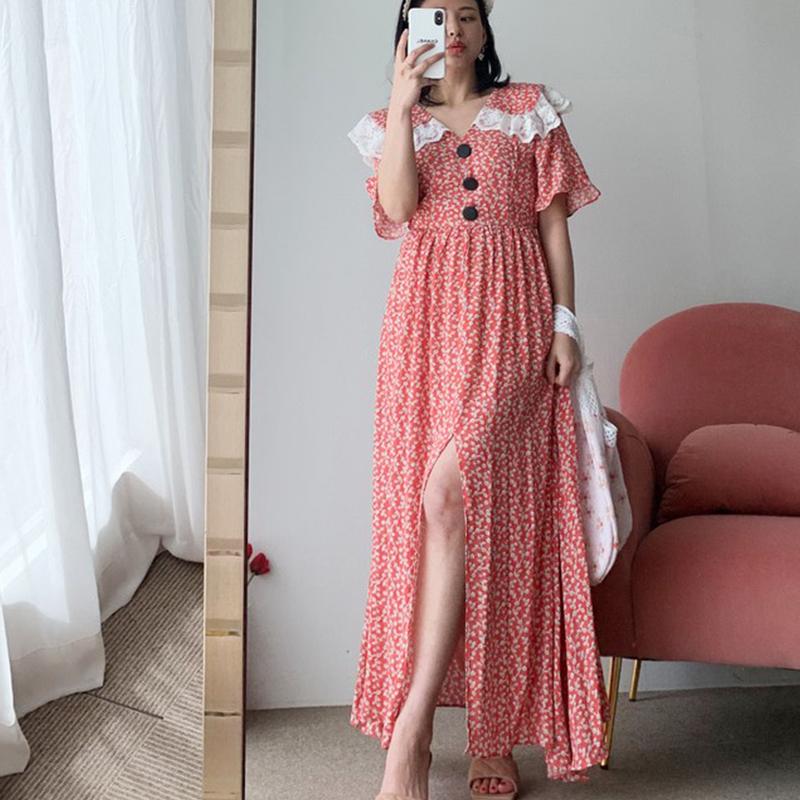 

Plus Size Dresses 2021 Lace Embellished Long Dress Women, Black