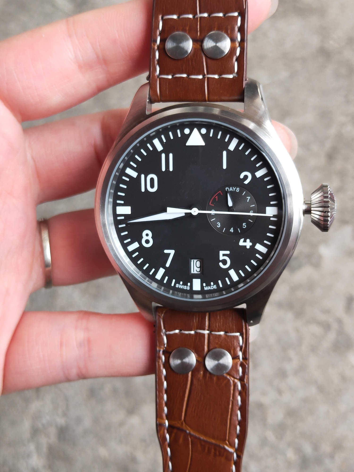 

Topest Quality Mens Automatic Mechanical Watches Brown Leather Strap With Original Buckle Men's Watch Sports Man Male Wristwatches