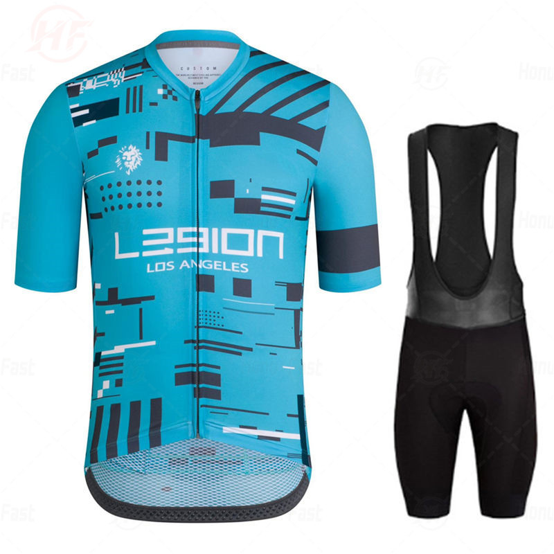 

LEGION OF LOS ANGELES Summer Cycling Jersey Short Pants Set Breathable MTB Cycling Clothing Ciclismo Sportswear Ralvpha X0503, Gray