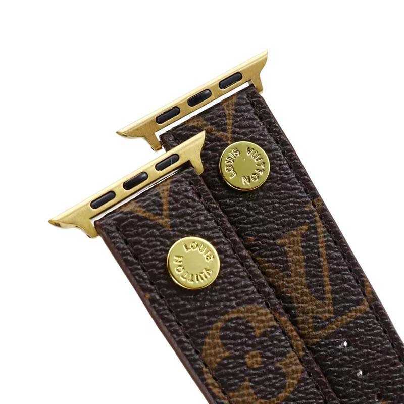 

LV Louis Vuitton Top fashion designer luxury Strap for apple 42mm 38mm 40mm 44mm iwatch 2 3 4 5 watch bands Leather Bracelet Stripes high quality DGBHGH