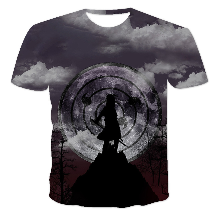 

2021 new popular seri 3d digital printing men's summer loose short sve women's t-shirt da1o, White;black