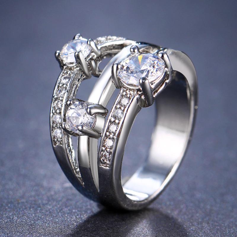 

Wedding Rings Emmaya Trendy Ring Silver Color CZ For Women Fashion Zirconia Jewelry Party