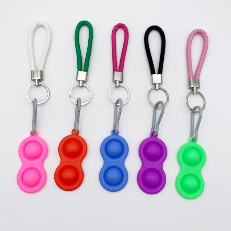 

Fidget Keychain Toys Children Fashion Silicone Simple Anti Stress Fingertip Bubble Board Key Ring Pendant Accessories GG36NVG4