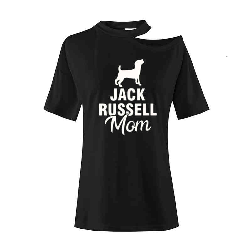 

Jack Russell Terrier Mom Dog Pet T Shirt Short Sleeve O-neck Cotton T-shirt Girls Tee Woman Clothing Camisetas, White