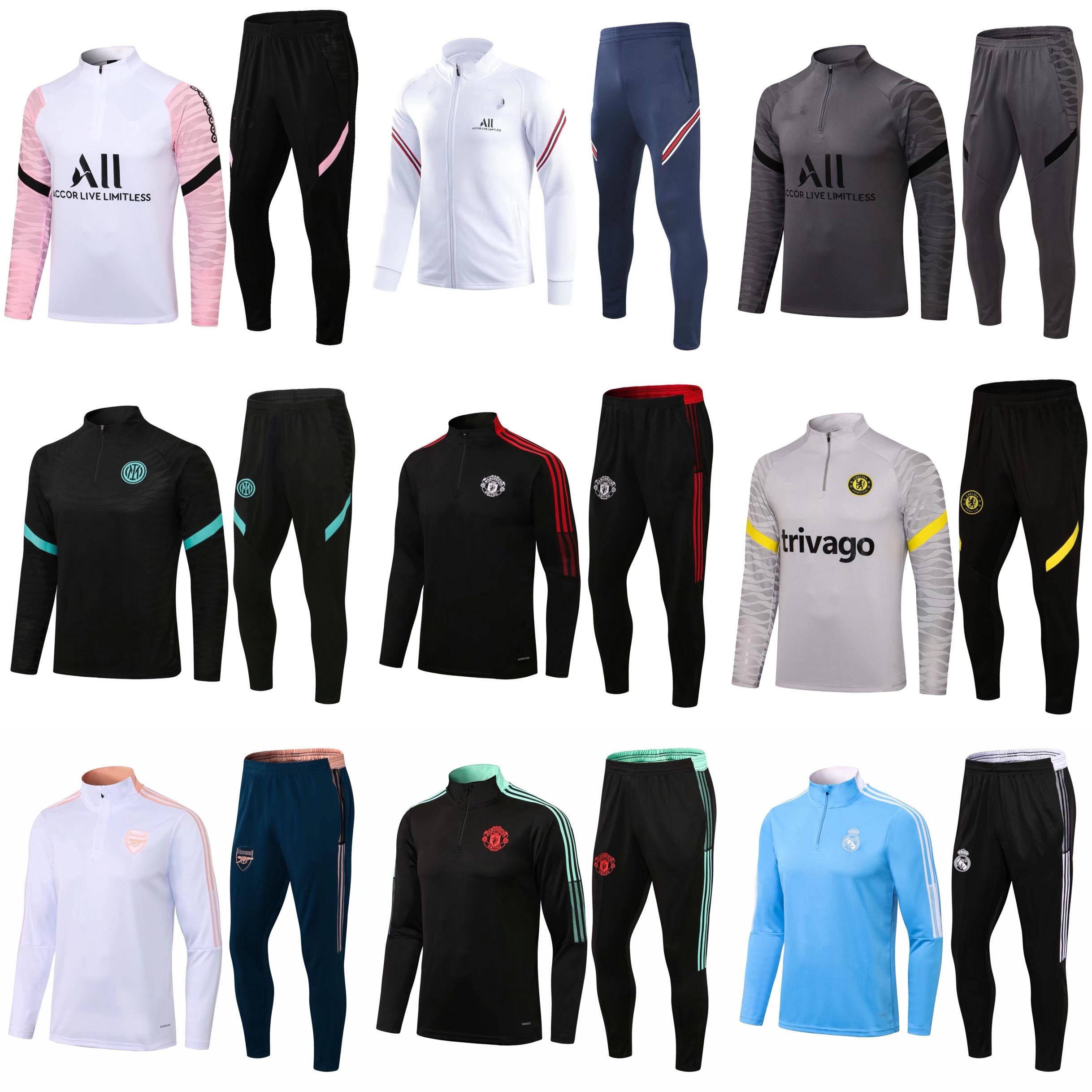 

2021 2022 Real Madrid Soccer Jerseys home polo messi Sets Tracksuits suit Manchester 21/22 Training uniform shirt tracksuit and pants, Beige