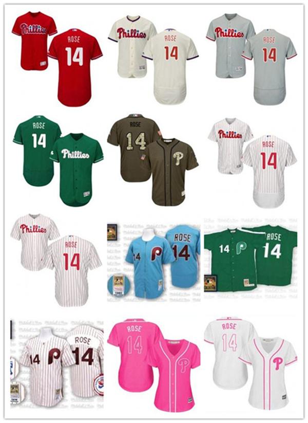 

custom Philadelphia Phillie leave name number 14 Pete Rose baseball jersey men women youth jerseys, Blue;black