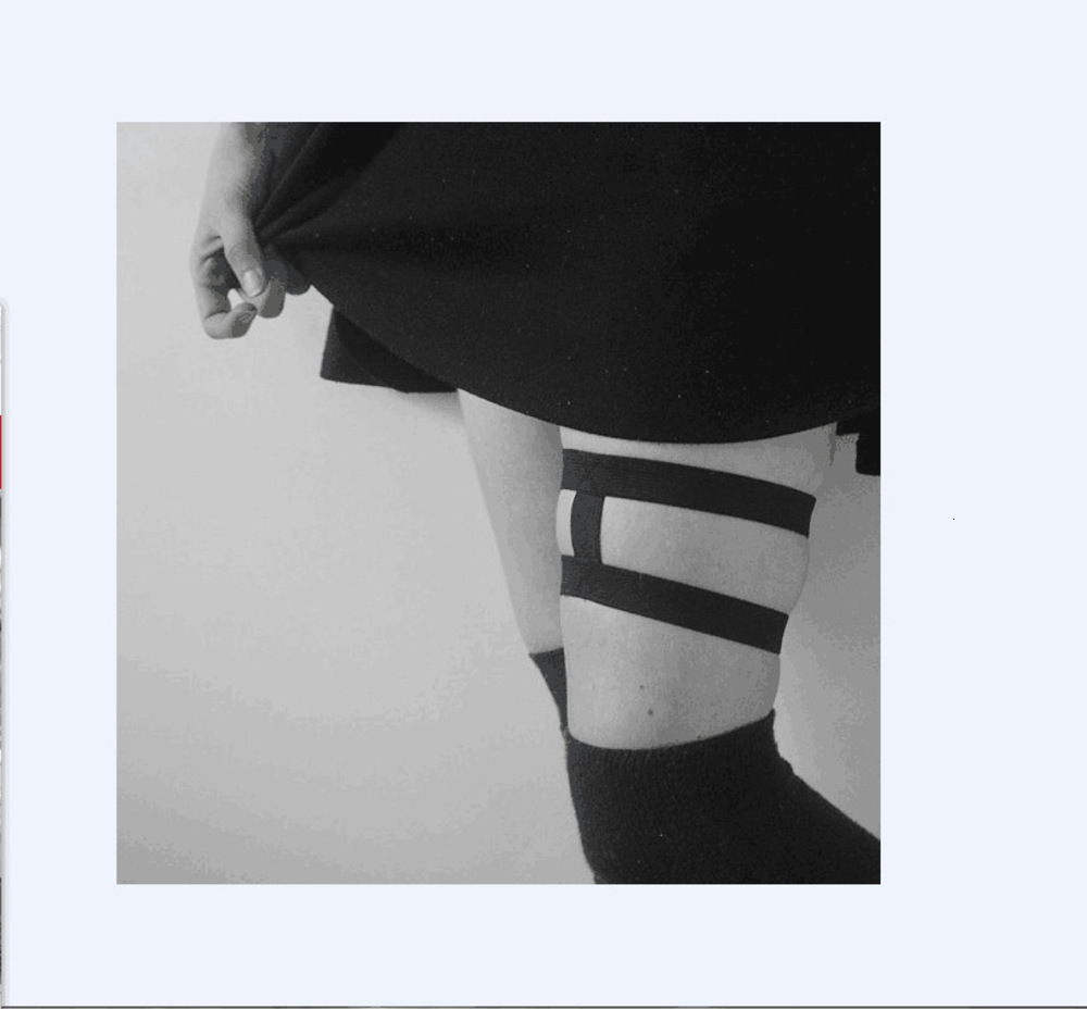 

Cage thigh Garter, Black;white
