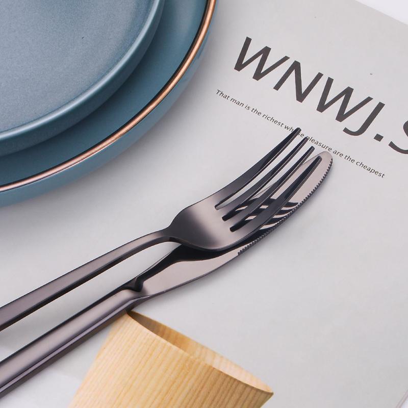 

Dinnerware Sets British Style Cutlery Set Household Stainless Steel Gift Kitchen Gadget Delicate Couverts De Table Tableware BS50TZ