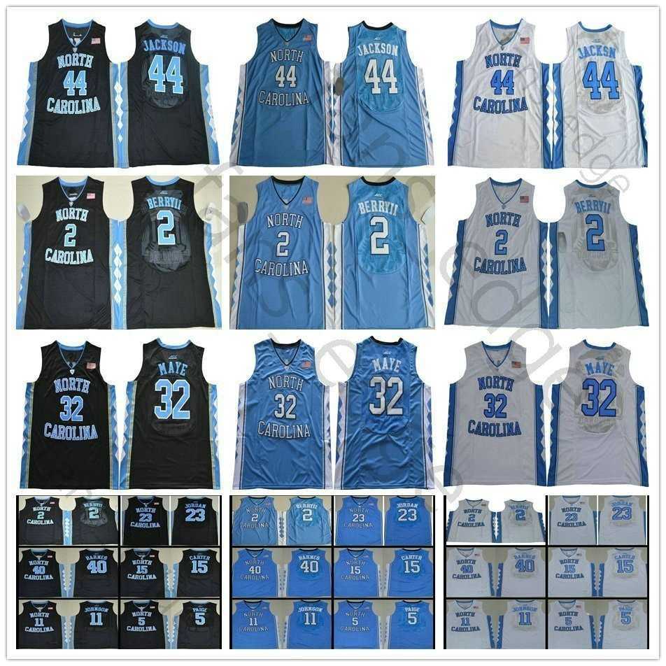 

NCAA North Carolina Tar Heels College #32 Luke 2 Maye Joel Barnes Marcus Berry II Paige 15 Vince Justin Carter Jackson Basketball Jersey, Black