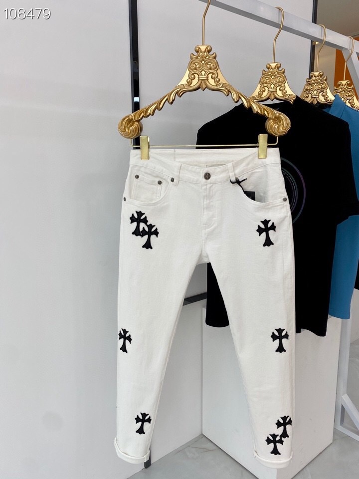 

Ch Crosin New Cross Skinned Men's Casual Jeans Stretch Pants, Blue