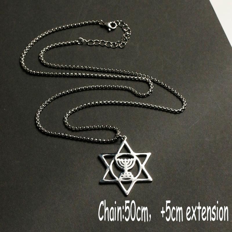 

Pendant Necklaces Mens David Star Necklace Stainless Steel Judaica Hebrew Menorah Patron Shield Hanukkah Israel Jewelry Wholesalers